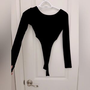 H&M High cut Black Long Sleeve Bodysuit